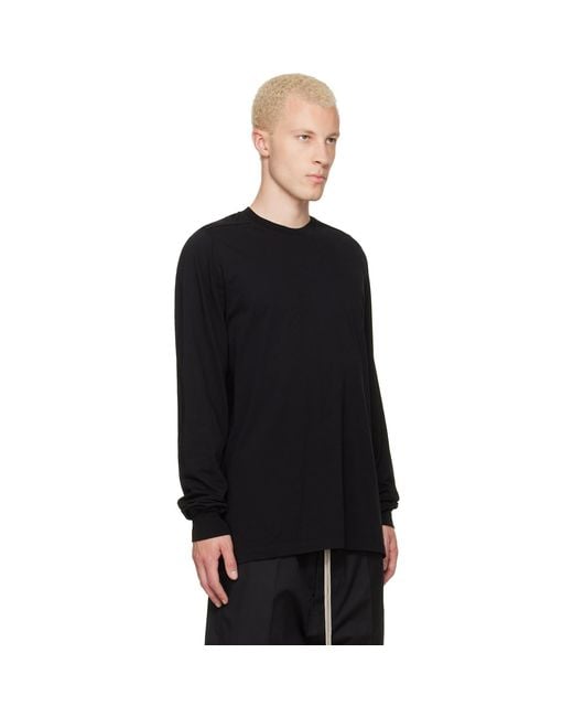 Rick Owens Black Tower Short Crewneck Ls T-Shirt for men