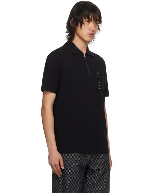 Balmain Black Cotton Polo Shirt, for men