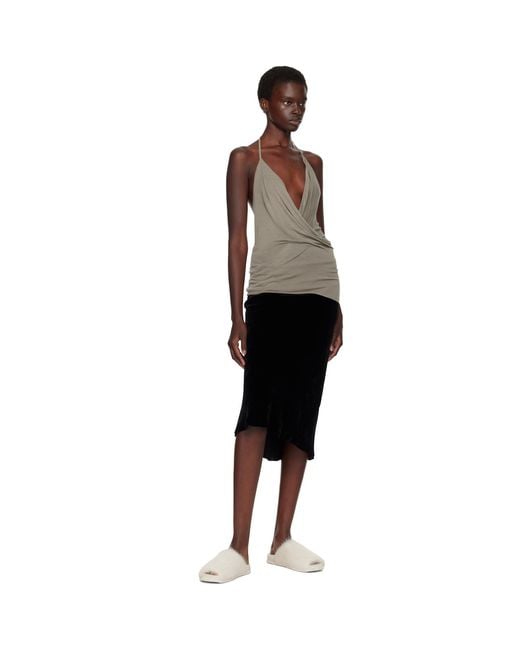 Rick Owens Brown Tower Draped Top