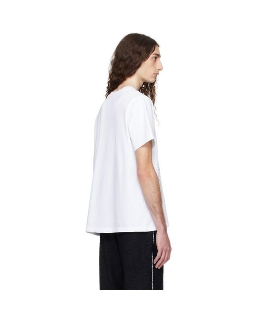 Casablanca White Relaxed-Fit Graphic Print T-Shirt for men