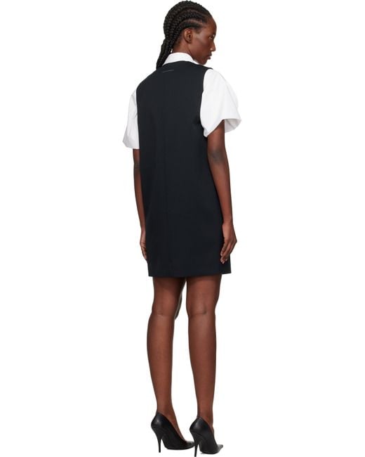 MM6 by Maison Martin Margiela ブラック テーラード ウール ミニワンピース Black