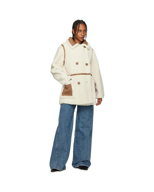 Stand Studio Natural Off-white Chloe Faux-shearling Jacket