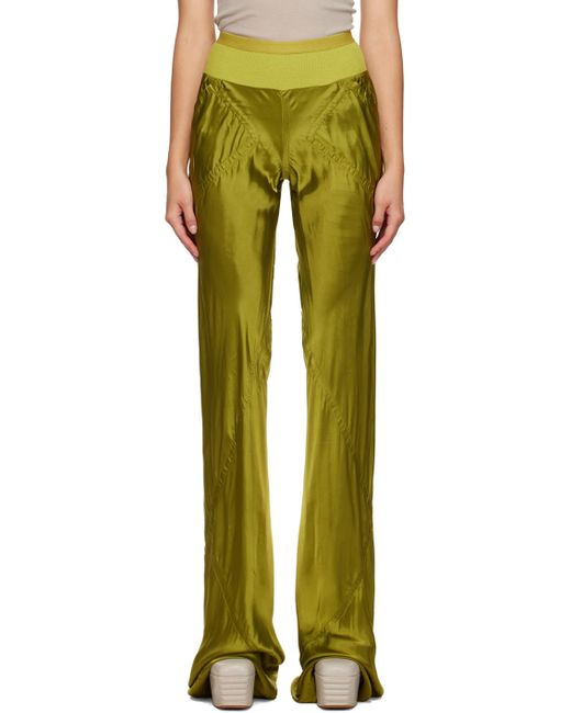 Rick Owens Green Yellow Bias Trousers