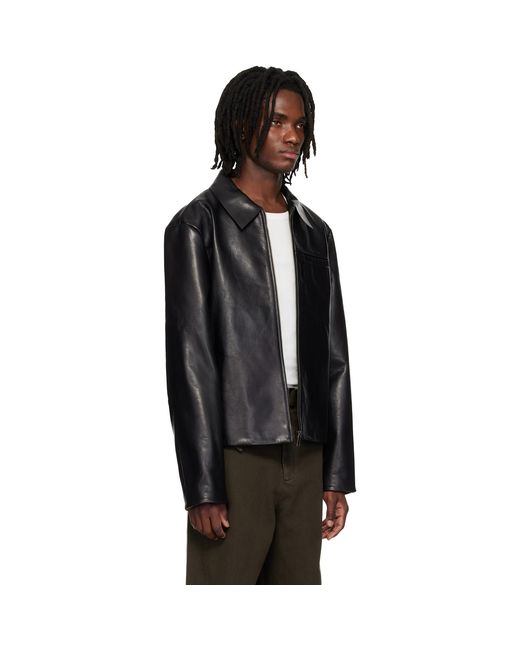 Entire studios Black Corehide Leather Jacket for men