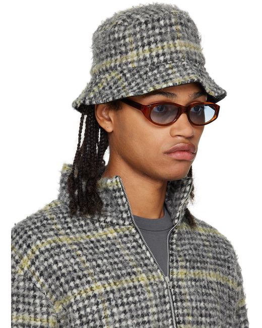 Our Legacy Multicolor Black & White Houndstooth Bucket Hat for men