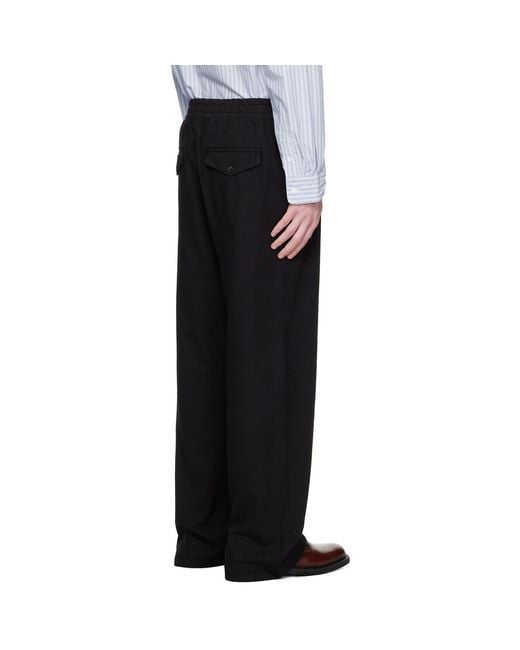 Hope Black Elasticated Wide Leg Trousers for men