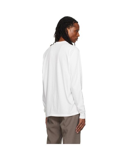 Rick Owens White Off- Tower Short Crewneck Ls T-Shirt for men
