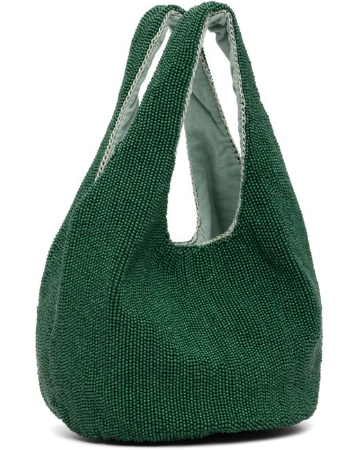J.W. Anderson Green Mini Beaded Shopper Tote