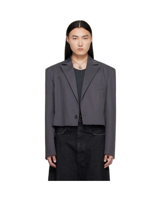Lu'u Dan Black Slashed Blazer for men