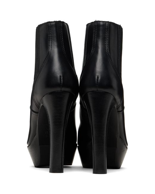 R13 Black Pointy Toe Platform Heeled Ankle Boots
