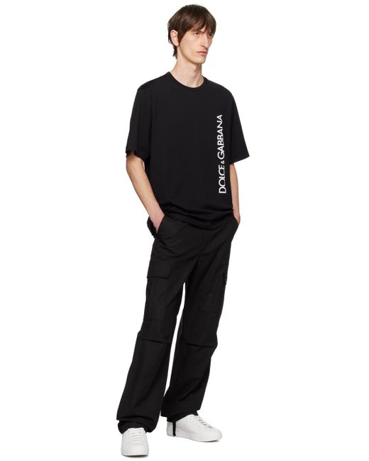 Dolce & Gabbana Black Drawstring Cargo Pants for men