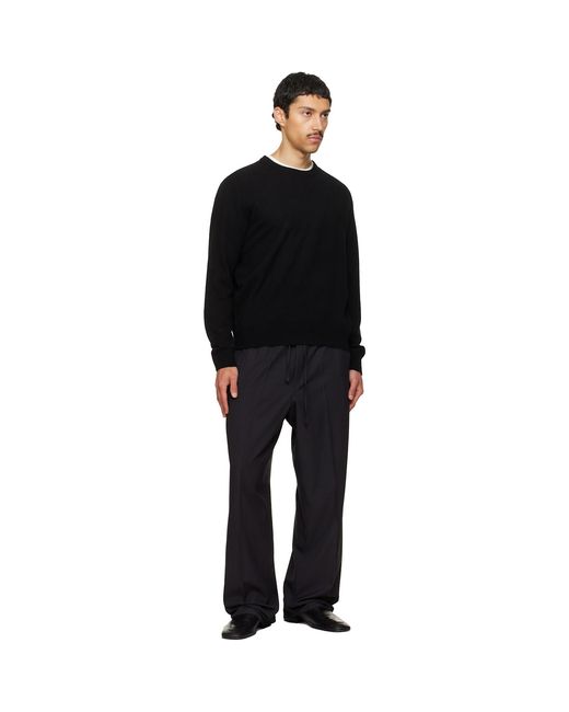Second/Layer Black Baggy Primo Trousers for men
