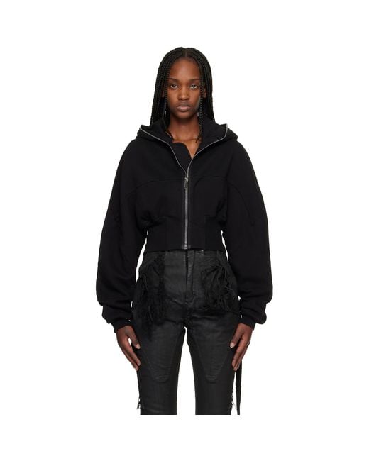 Rick Owens Black Temple Collage Hoodie