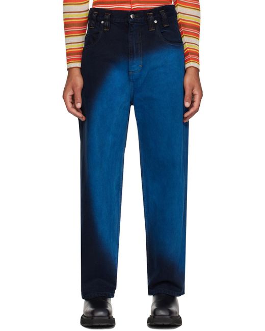Eckhaus Latta Blue Ssense Exclusive Straight-leg Jeans for men