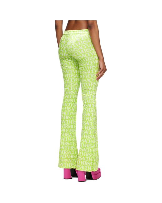 Versace Yellow Green Allover Trousers
