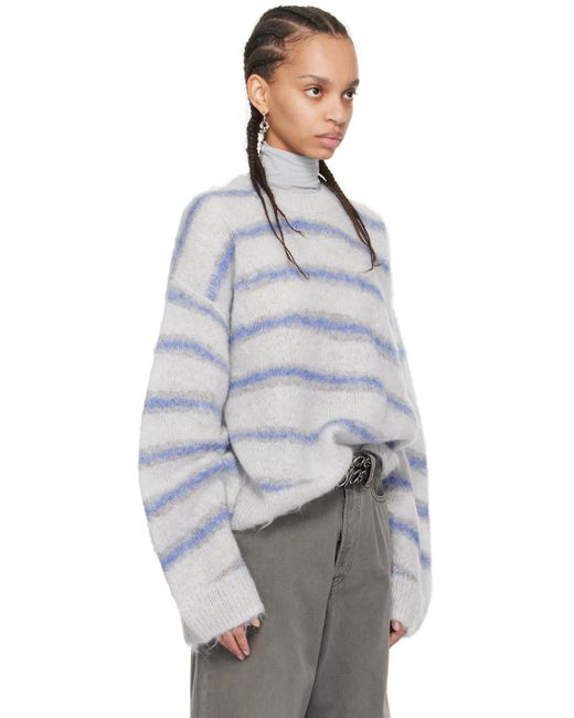 Acne Gray & Blue Stripe Sweater