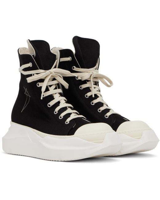 Rick Owens Hollywood Jumbo Laces Abstract Sneakers in Black