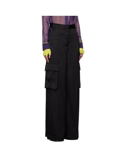 Versace Black Straight Leg Tailored Pants