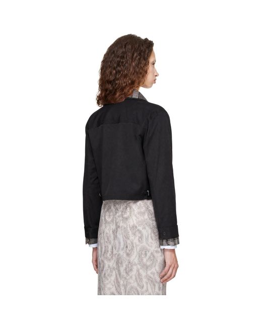 Acne Black Layered Garbardine Jacket