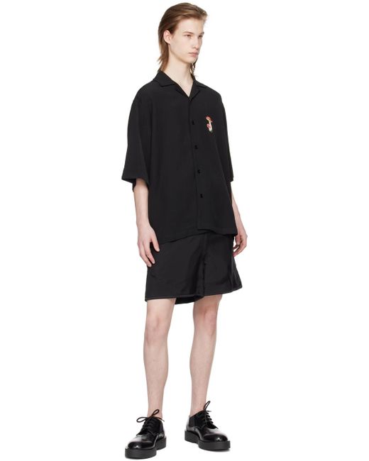 Jil Sander Black Embroidered Shirt for men