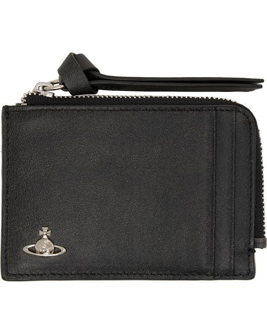 Vivienne Westwood Black Zip Card Holder for men
