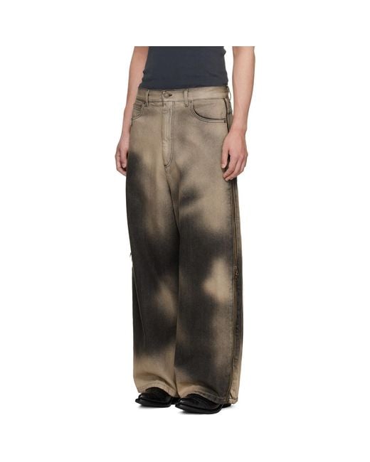 Lu'u Dan Black Side Zip Jeans for men
