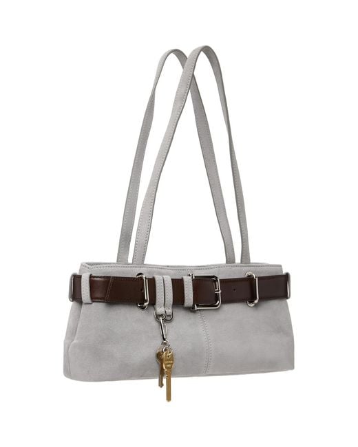 OSOI Gray Shoulder Brocle Mini Bag