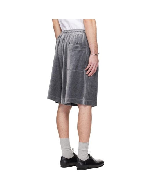 Lanvin Black Velvet Bermuda Shorts for men