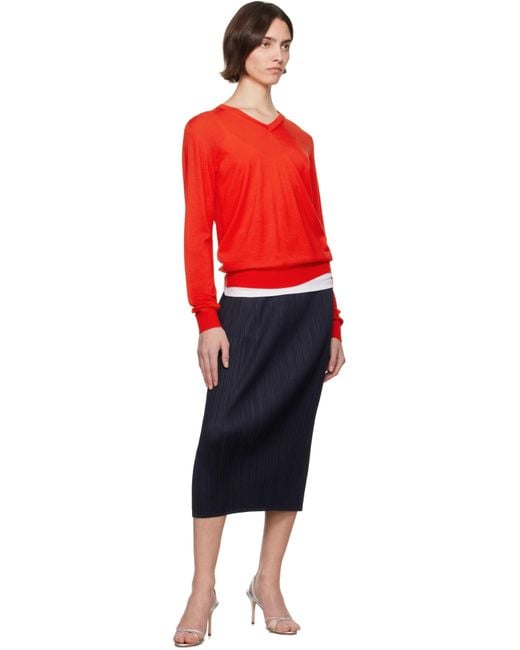 Pleats Please Issey Miyake Blue June New Colorful Basics 4 Midi Skirt