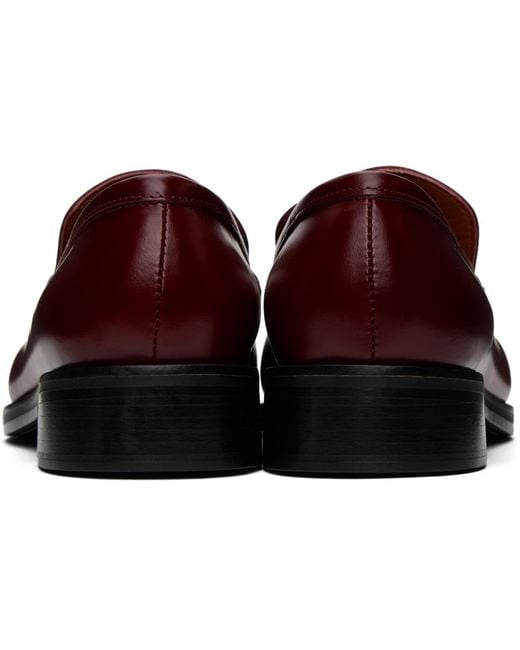 Acne Red Burgundy Stamp Loafers for men