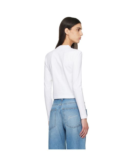 Jacquemus White 'The Gros Grain Long-Sleeve' T-Shirt