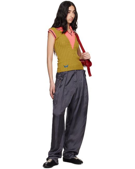 Kiko Kostadinov グリーン＆ピンク Quimby Sleeveless ニットポロシャツ Multicolor