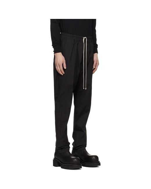 Rick Owens Black Tower Drawstring Long Trousers for men