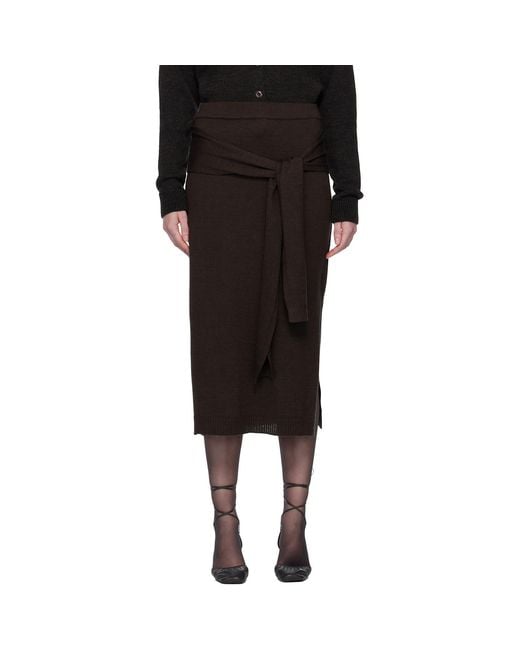 Lemaire Black Trompe L'Oeil Midi Skirt