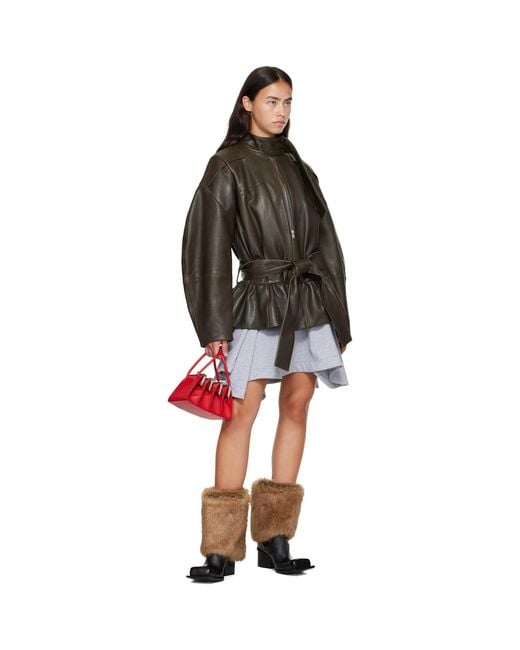 FIDAN NOVRUZOVA Brown Havva Chunky Heel Cropped Trouser Boots