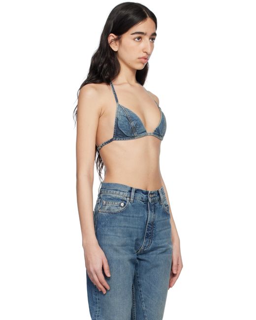 Rick Owens ブルー Hollywood Garment-Washed デニム ブラ Blue