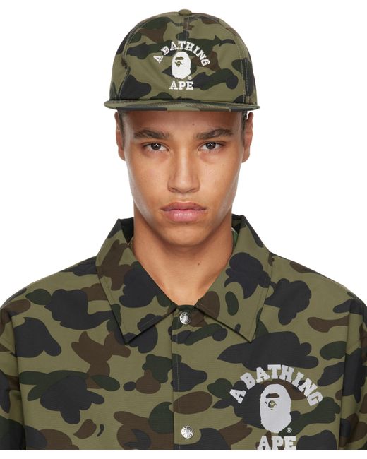 A Bathing Ape Green Gore-Tex Wind Stopper 1St Camo Panel Cap for men