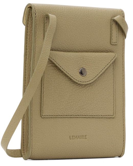 Lemaire Green Taupe Enveloppe Strap Pouch