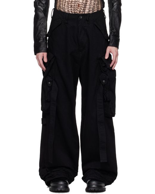 Julius Black Gasmask Denim Cargo Pants for men