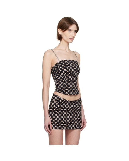 M I S B H V Black Monogram Spaghetti Top