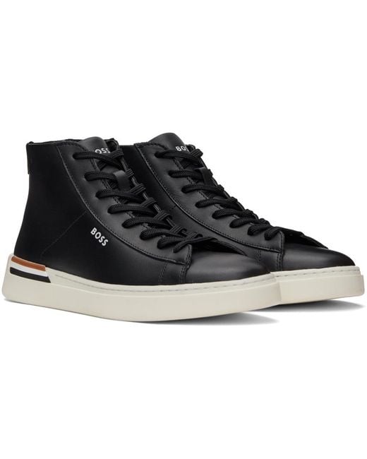 Boss Black Clint Smooth Leather High-top Sneakers for men
