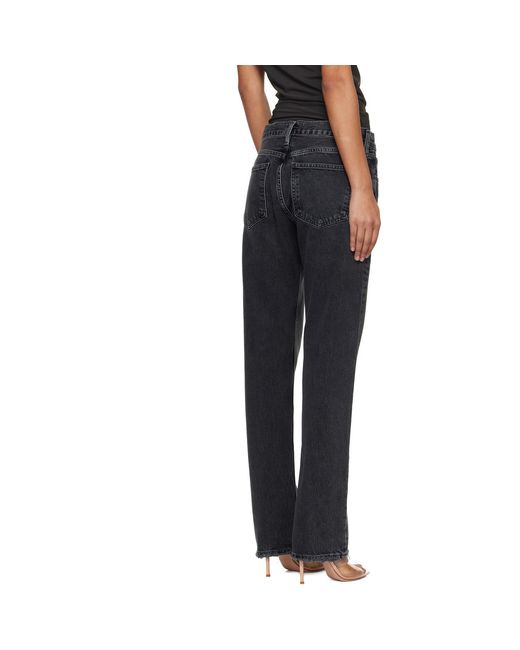 Agolde Black Low Rise Slim Jeans