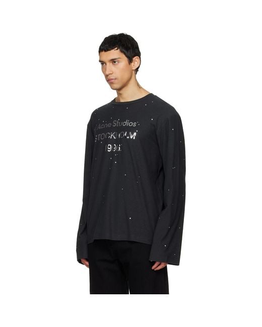 Acne Black Logo T-Shirt for men