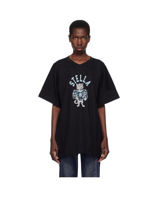 Stella McCartney Black Leopard Mascot T-Shirt