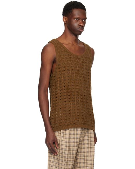 Cmmn Swdn Brown Cray Tank Top for men