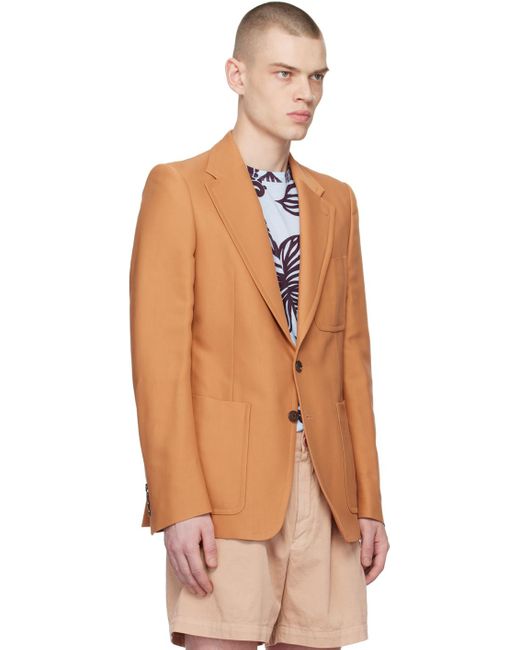 Dries Van Noten Multicolor Tan Slim-fit Blazer for men