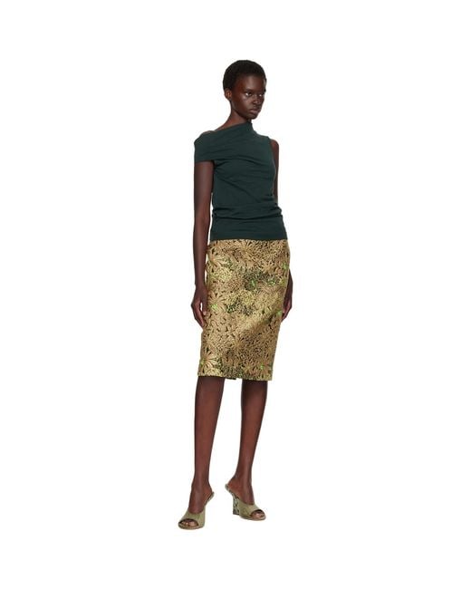 Dries Van Noten Natural Gobelin Midi Skirt