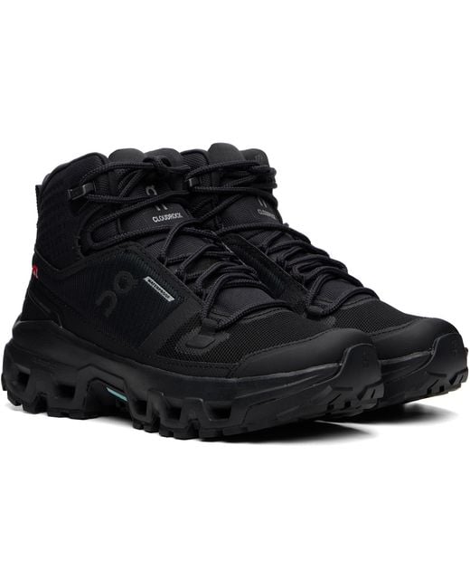 On Shoes Black Cloudrock Mid Waterproof Sneakers