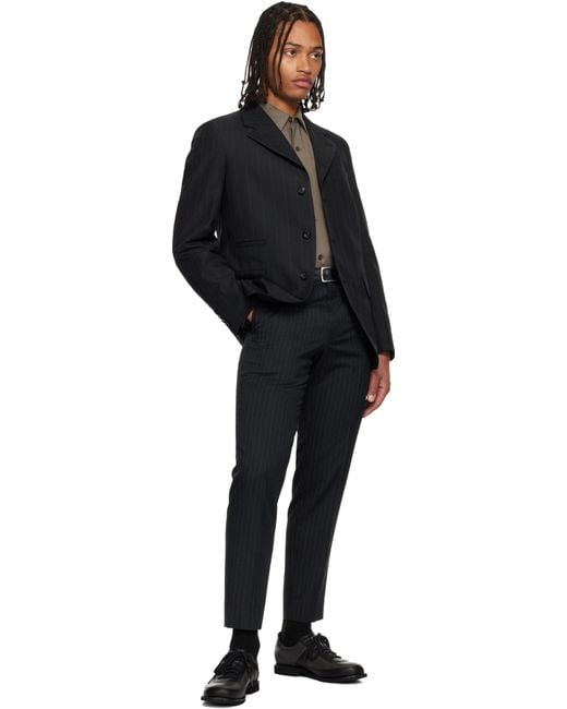 Comme des Garçons Black Dobby Stripe Blazer for men