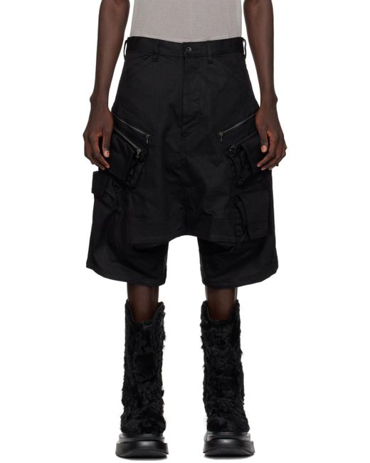 Julius Black Cargo Denim Shorts for men